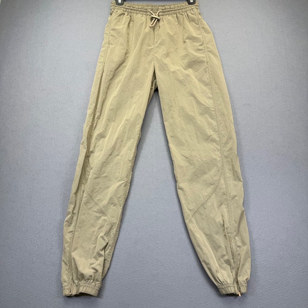 Lululemon Womens Khaki Tan‎ Lightweight Nylon Track Jogger Pants Ankle Zip Sz 4